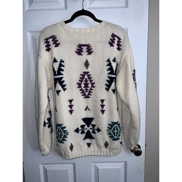 Vintage 80s TAMARON Womens Wool Blend Knit Crew Neck Pullover Sweater Sz L - Picture 9 of 13